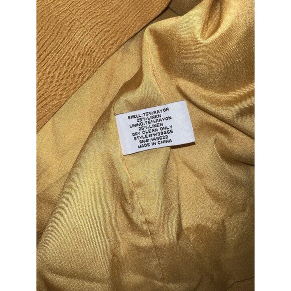 Walter Baker Jacket Womens M Kira Linen Oversized Long Blazer Yellow Preppy New - Picture 4 of 13